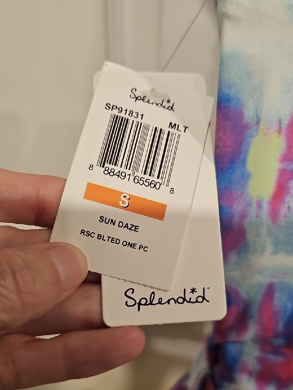 Anthropologie Splendid One Piece Belted Tie-Dye Swimsuit Small NWT MSRP $118 - Picture 7 of 7
